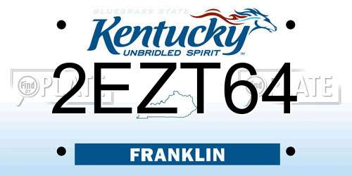 2EZT64 Kentucky License Plate