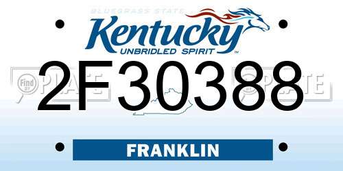 2F30388 Kentucky License Plate