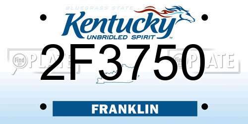 2F3750 Kentucky License Plate