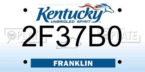 2F37B0 Kentucky License Plate