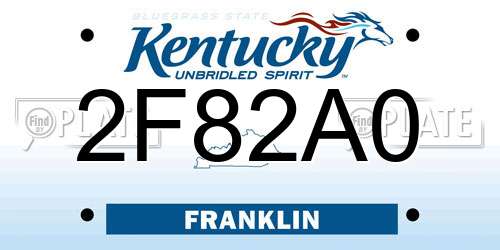2F82A0 Kentucky License Plate