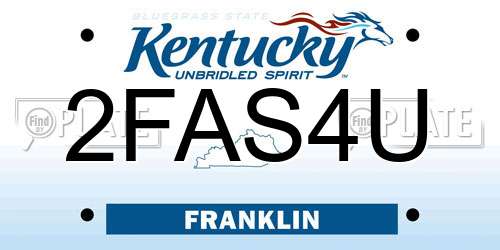 2FAS4U Kentucky License Plate