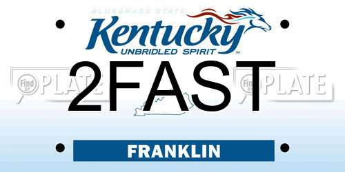2FAST Kentucky License Plate