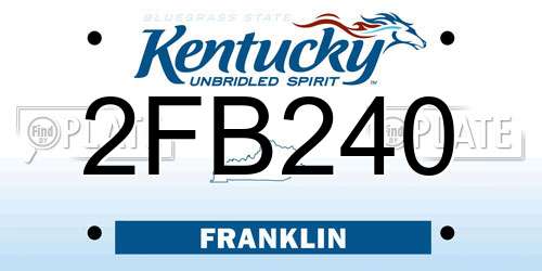 2FB240 Kentucky License Plate