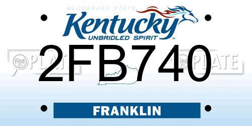 2FB740 Kentucky License Plate