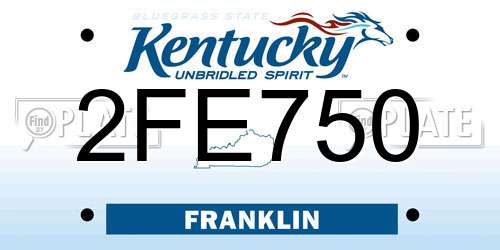 2FE750 Kentucky License Plate