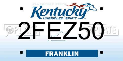 2FEZ50 Kentucky License Plate