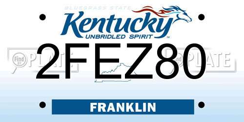 2FEZ80 Kentucky License Plate