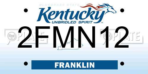 2FMN12 Kentucky License Plate