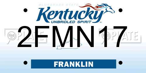 2FMN17 Kentucky License Plate