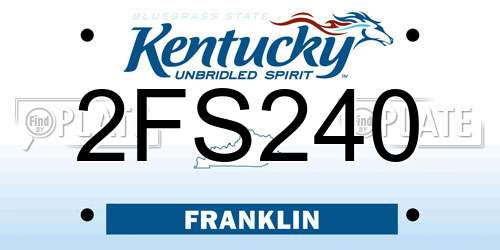2FS240 Kentucky License Plate