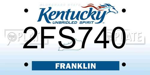 2FS740 Kentucky License Plate