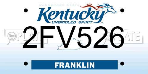 2FV526 Kentucky License Plate
