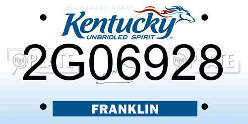 2G06928 Kentucky License Plate