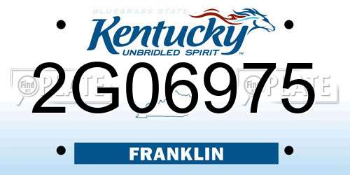2G06975 Kentucky License Plate