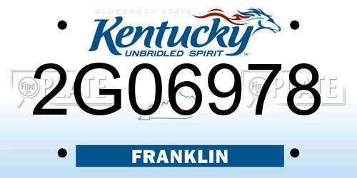 2G06978 Kentucky License Plate