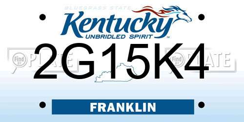 2G15K4 Kentucky License Plate