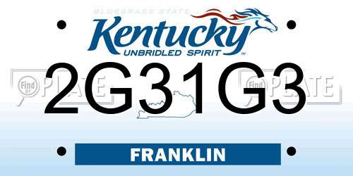 2G31G3 Kentucky License Plate