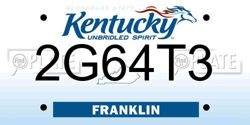 2G64T3 Kentucky License Plate