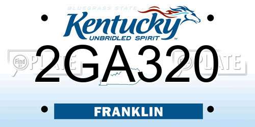 2GA320 Kentucky License Plate