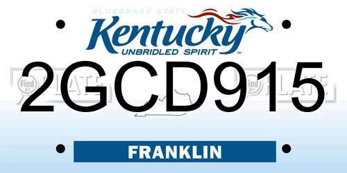 2GCD915 Kentucky License Plate