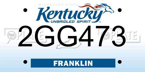 2GG473 Kentucky License Plate