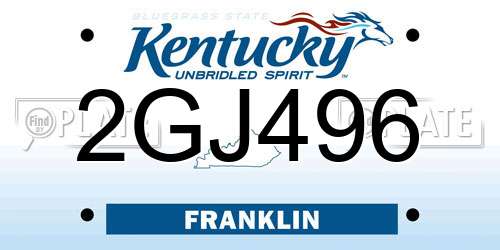 2GJ496 Kentucky License Plate