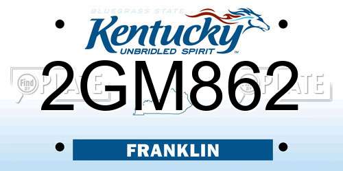 2GM862 Kentucky License Plate