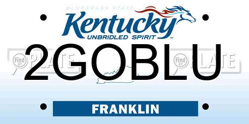 2GOBLU Kentucky License Plate