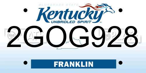 2GOG928 Kentucky License Plate