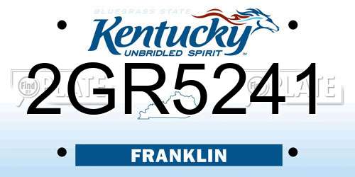 2GR5241 Kentucky License Plate