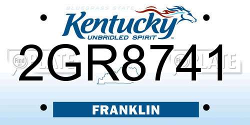 2GR8741 Kentucky License Plate
