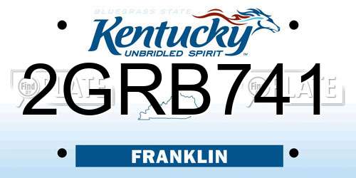 2GRB741 Kentucky License Plate