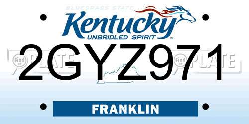 2GYZ971 Kentucky License Plate