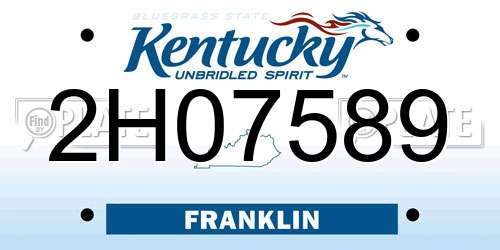 2H07589 Kentucky License Plate