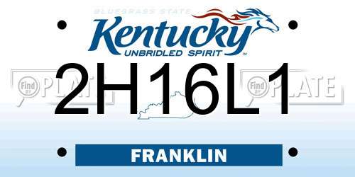 2H16L1 Kentucky License Plate