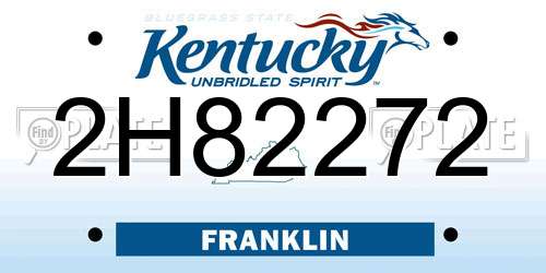 2H82272 Kentucky License Plate