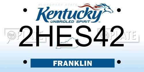 2HES42 Kentucky License Plate