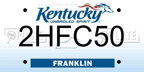 2HFC50 Kentucky License Plate