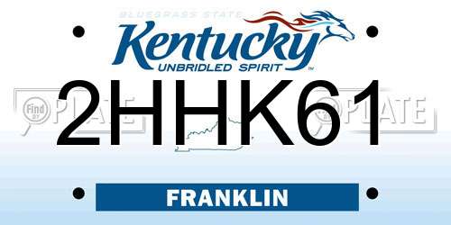 2HHK61 Kentucky License Plate