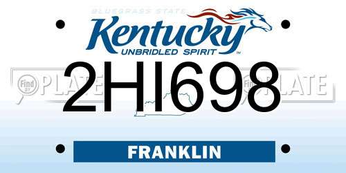 2HI698 Kentucky License Plate