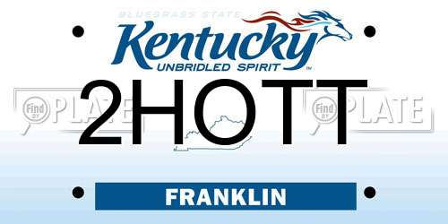 2HOTT Kentucky License Plate