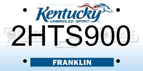 2HTS900 Kentucky License Plate