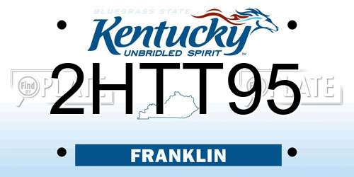 2HTT95 Kentucky License Plate