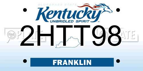 2HTT98 Kentucky License Plate