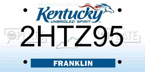 2HTZ95 Kentucky License Plate
