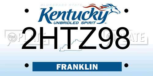 2HTZ98 Kentucky License Plate