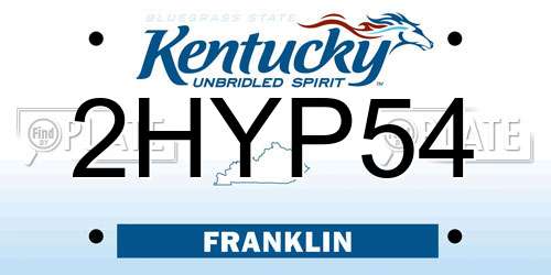 2HYP54 Kentucky License Plate