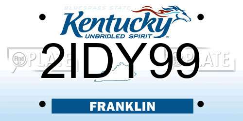 2IDY99 Kentucky License Plate