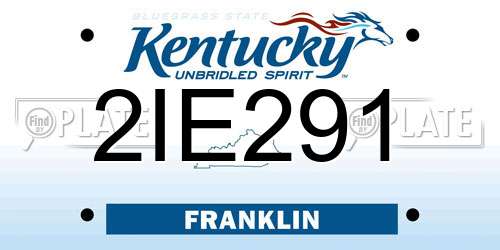 2IE291 Kentucky License Plate